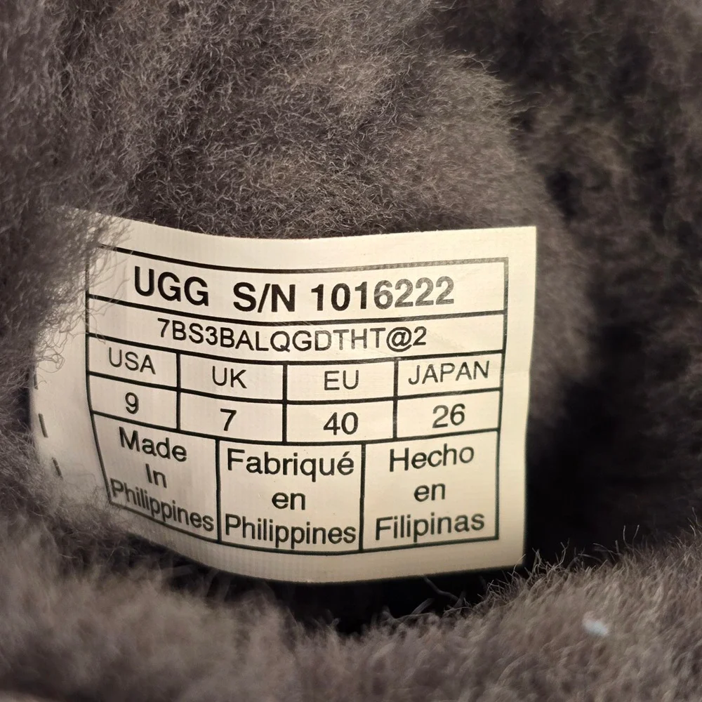 UGG Classic Mini II‎ Grey Suede Sheepskin Ankle Boots 1016222 Mens 7 Womens 9